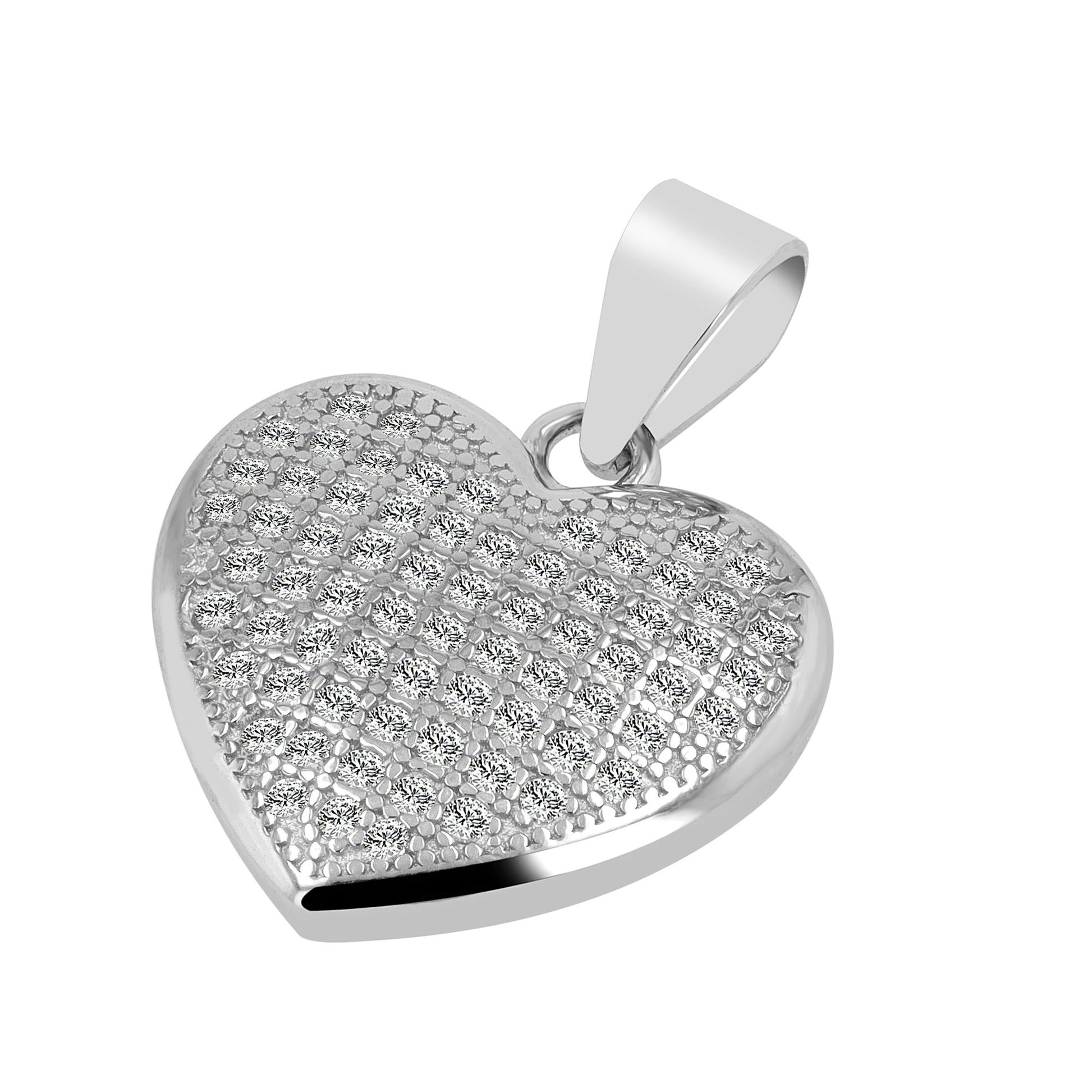 Damen Anhänger – Herz Herzanhänger aus 925 Silber mit Zirkonia