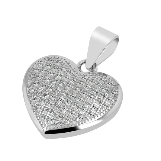 Damen Anhänger – Herz Herzanhänger aus 925 Silber mit Zirkonia