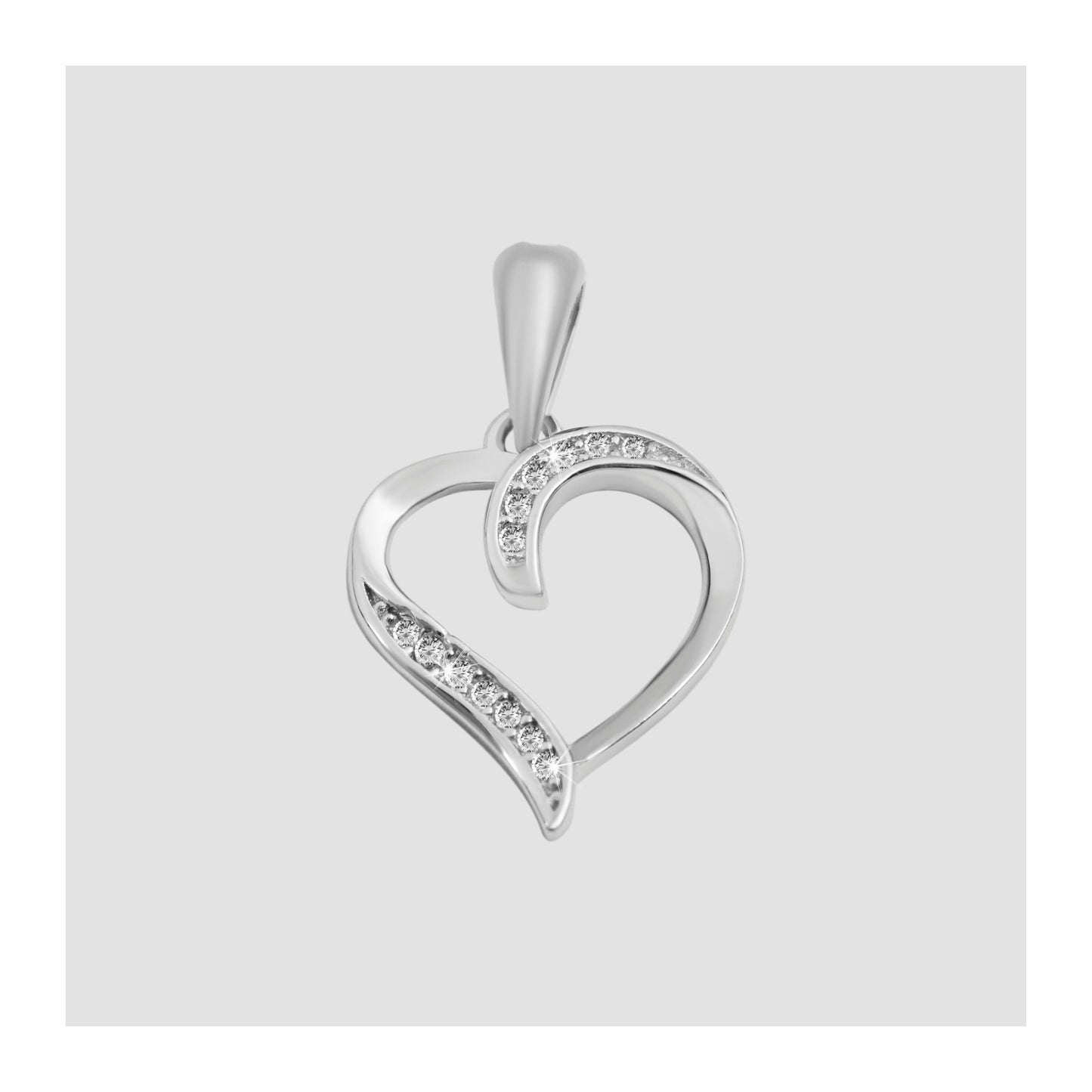 Damen Anhänger – Herz Herzanhänger aus 925 Silber mit Zirkonia