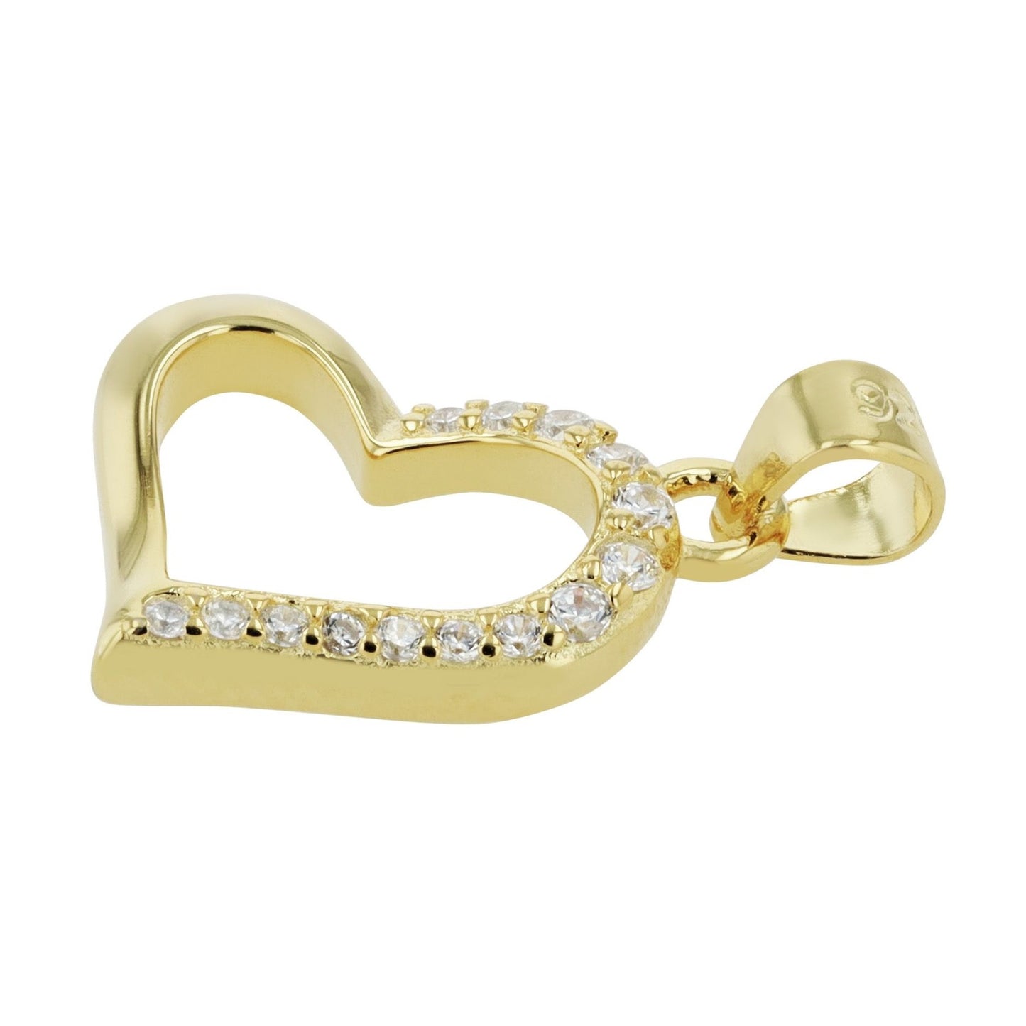 Damen Anhänger – Herz Herzanhänger aus 925 Silber mit Zirkonia