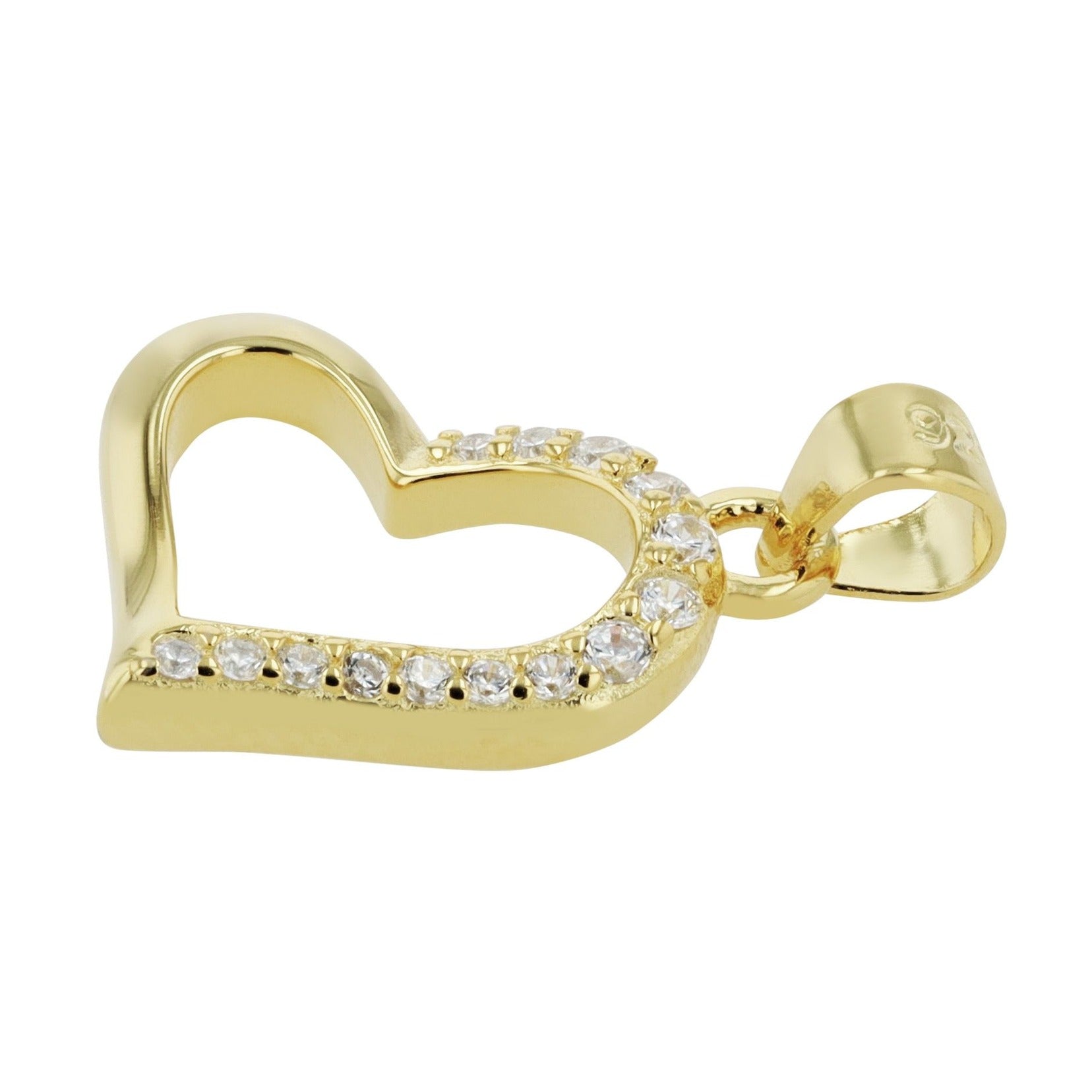 Damen Anhänger – Herz Herzanhänger aus 925 Silber mit Zirkonia