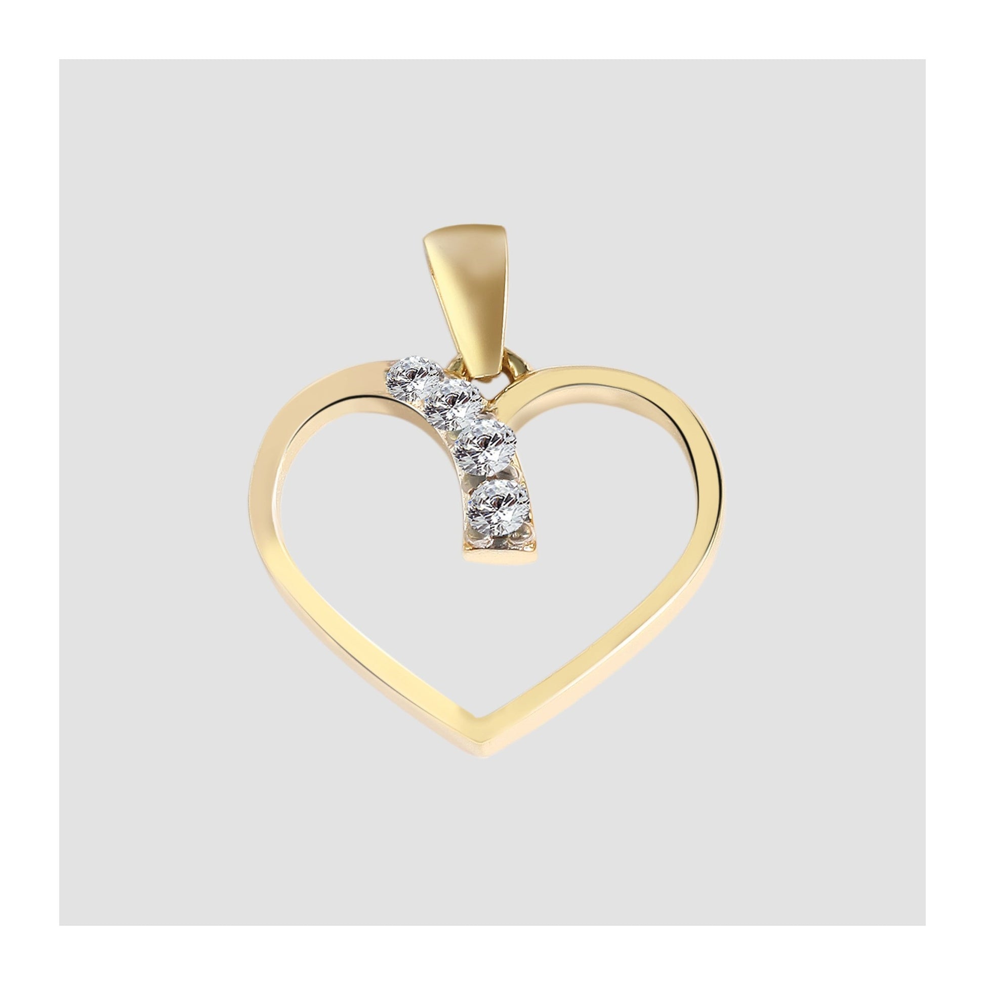 Damen Anhänger – Herz Herzanhänger aus 375 Gold mit Zirkonia