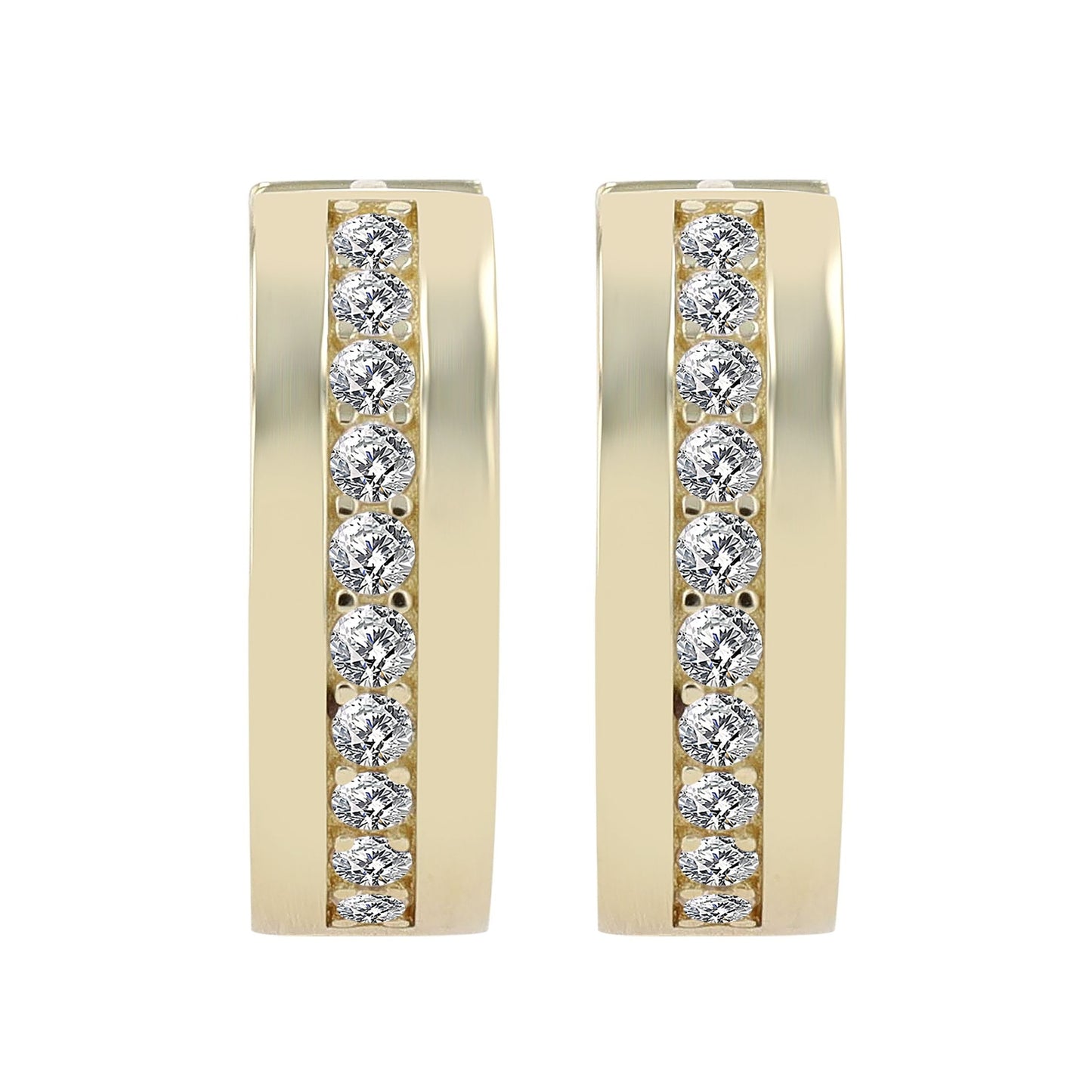 Damen Ohrringe – Klappcreole aus 333 Gold mit Zirkonia