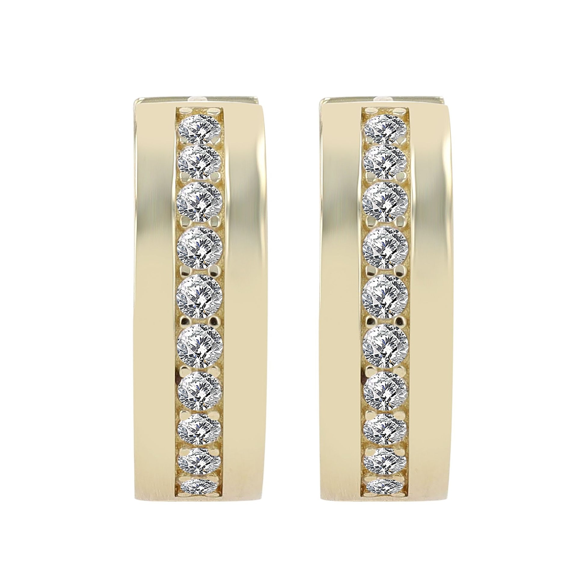Damen Ohrringe – Klappcreole aus 333 Gold mit Zirkonia