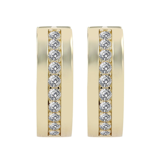 Damen Ohrringe – Klappcreole aus 333 Gold mit Zirkonia