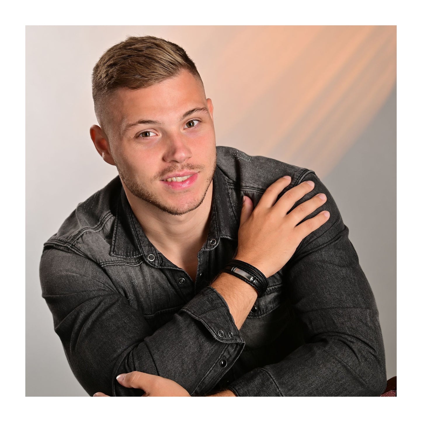 Herren Armband – Lederarmband aus Leder 21 cm