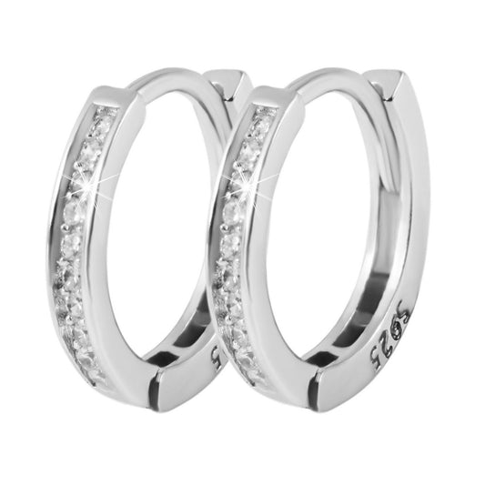 Damen Ohrringe – Klappcreole aus 925 Silber mit Zirkonia