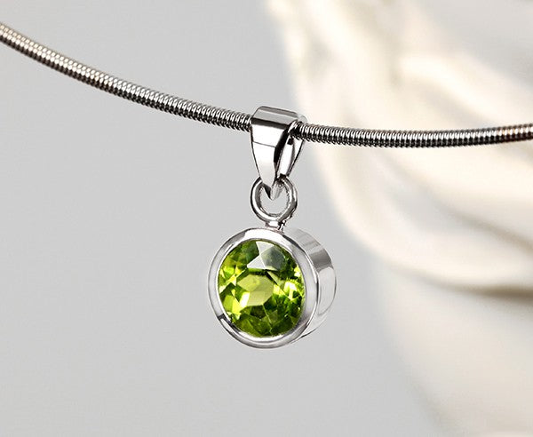 925 Sterling Silber Anhänger mit Peridot