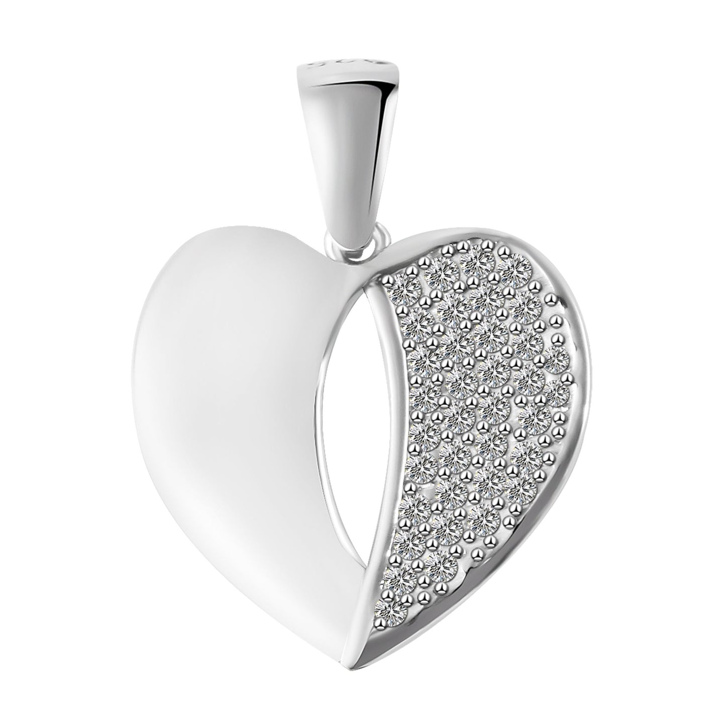Damen Anhänger – Herz Herzanhänger aus 925 Silber mit Zirkonia