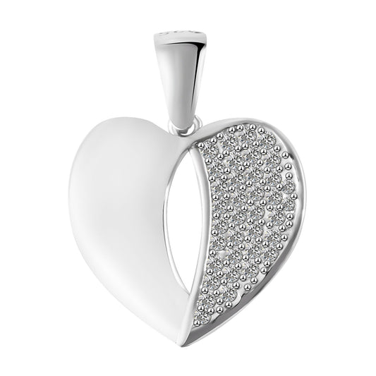 Damen Anhänger – Herz Herzanhänger aus 925 Silber mit Zirkonia