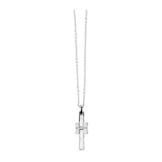 Damen Halskette – Ankerkette aus Edelstahl mit Zirkonia 45 cm