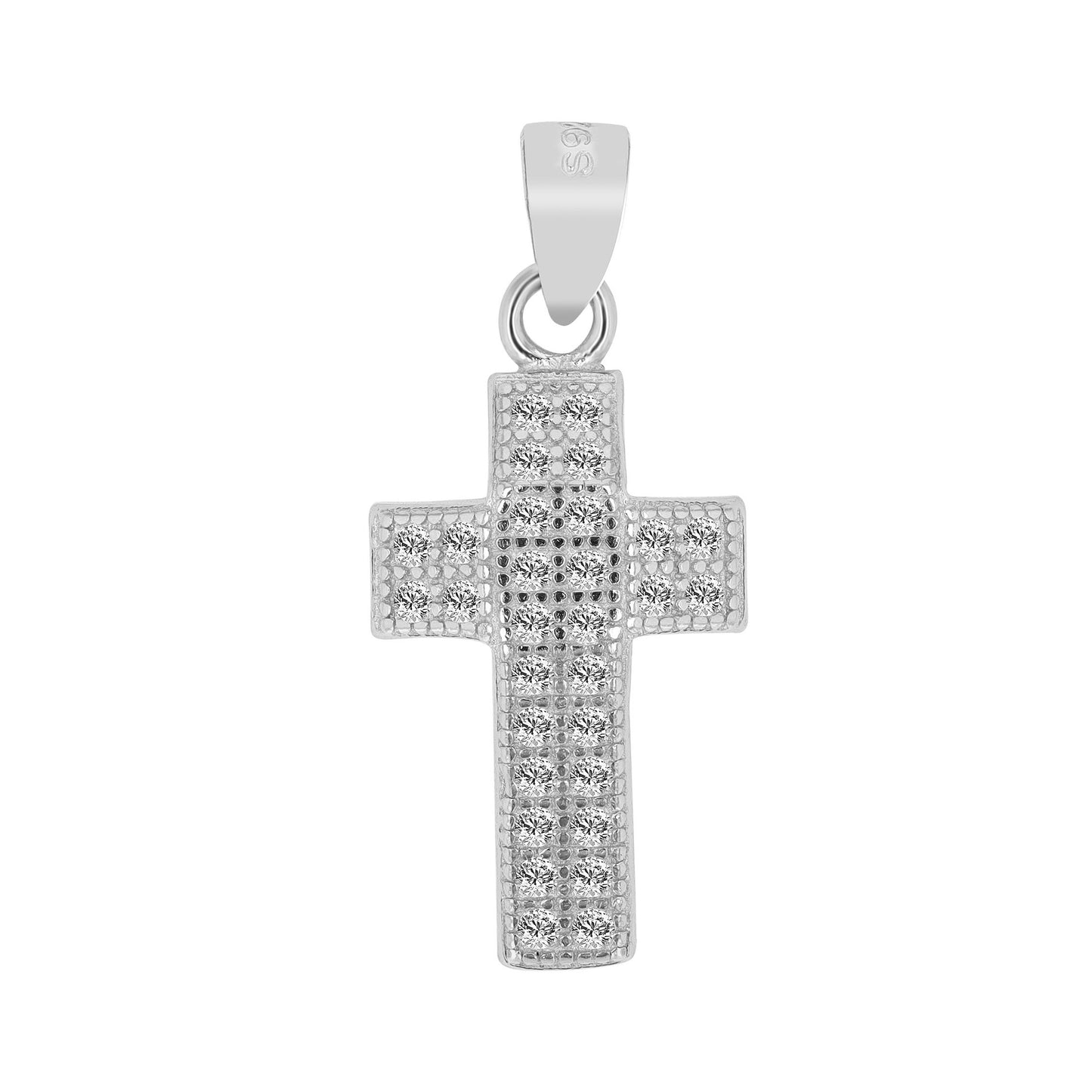 Damen Anhänger – Kreuz Kreuzanhänger aus 925 Silber mit Zirkonia