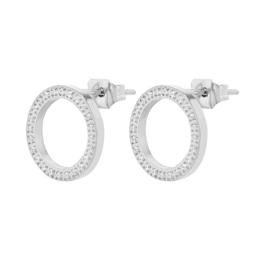 Damen Ohrringe – Ohrstecker aus Edelstahl mit Strass Steinchen