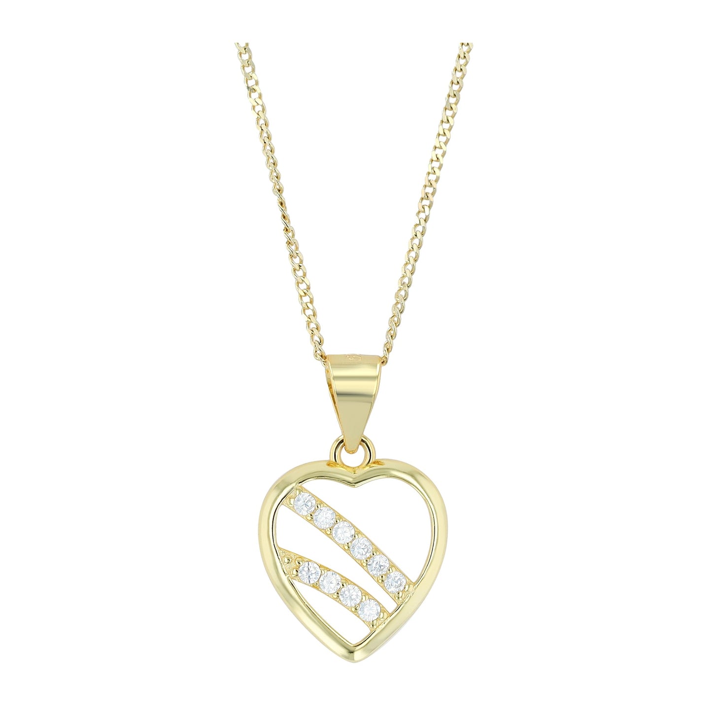 Damen Anhänger – Herz Herzanhänger aus 925 Silber mit Zirkonia