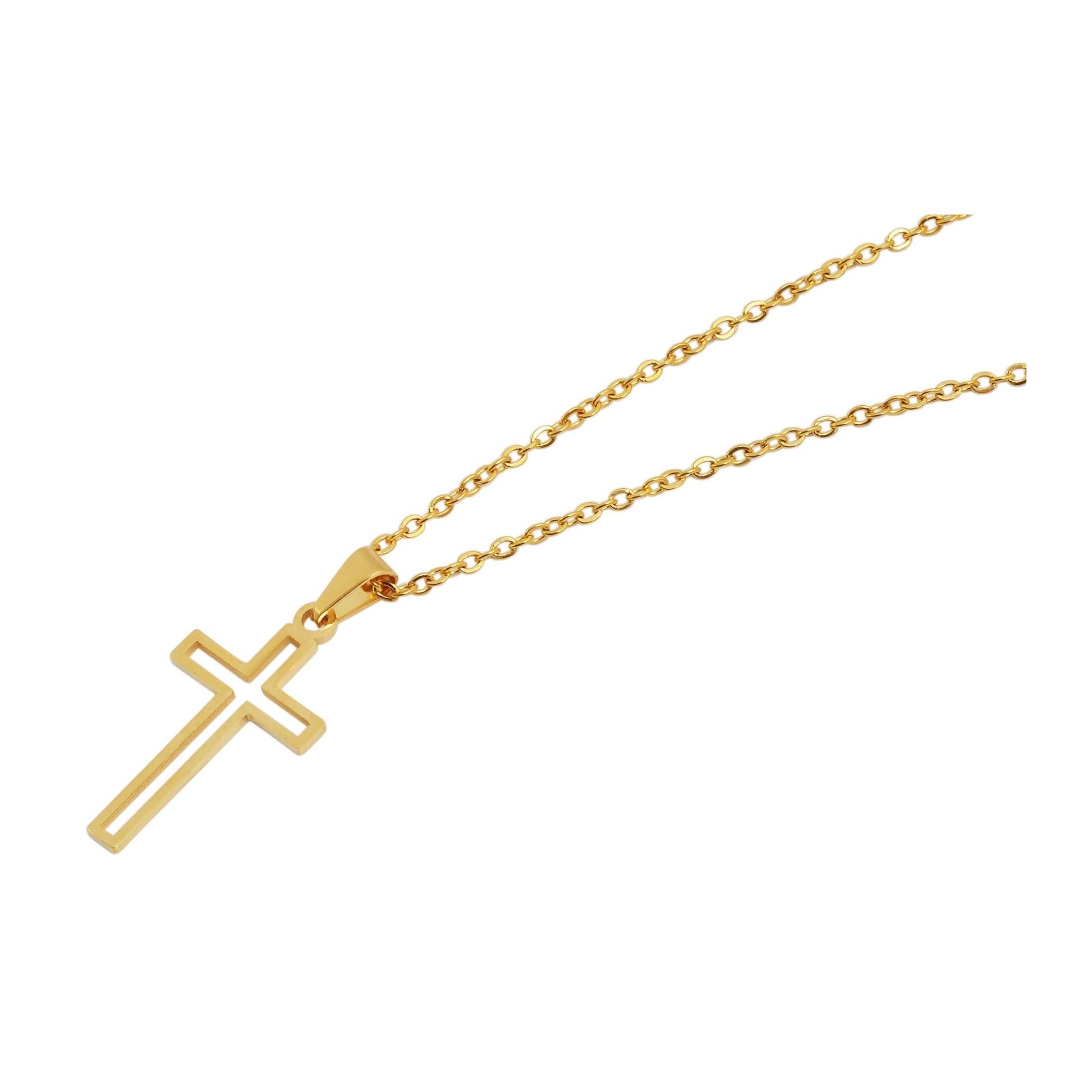 Unisex Halskette mit Anhänger – Kreuz aus Edelstahl