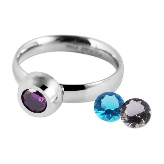 Damen Ring aus Edelstahl mit Zirkonia