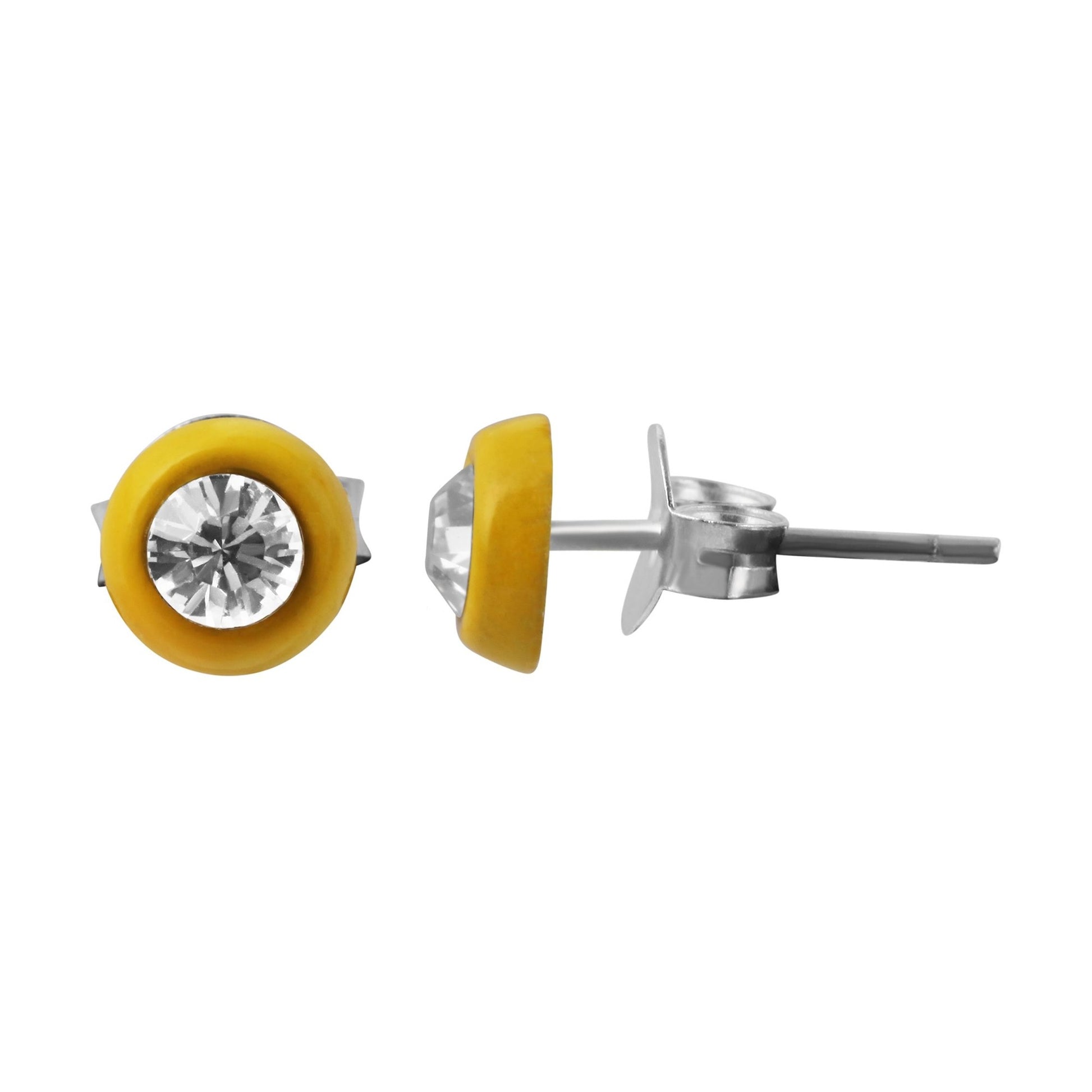 Mädchen Ohrringe – Ohrstecker aus 925 Silber mit Strass Steinchen