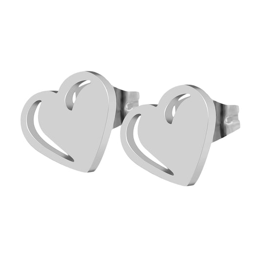 Damen Ohrringe – Ohrstecker Herz aus Edelstahl