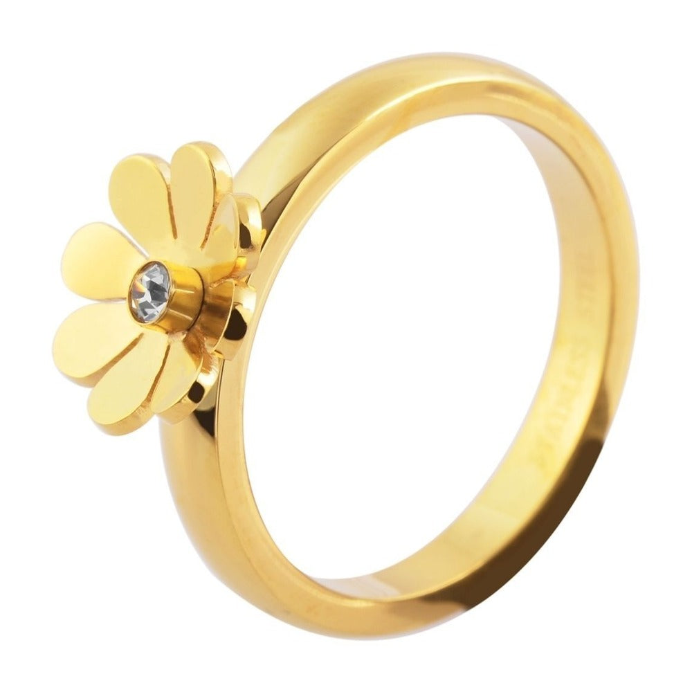 Damen Ring aus Edelstahl mit Strass Steinchen