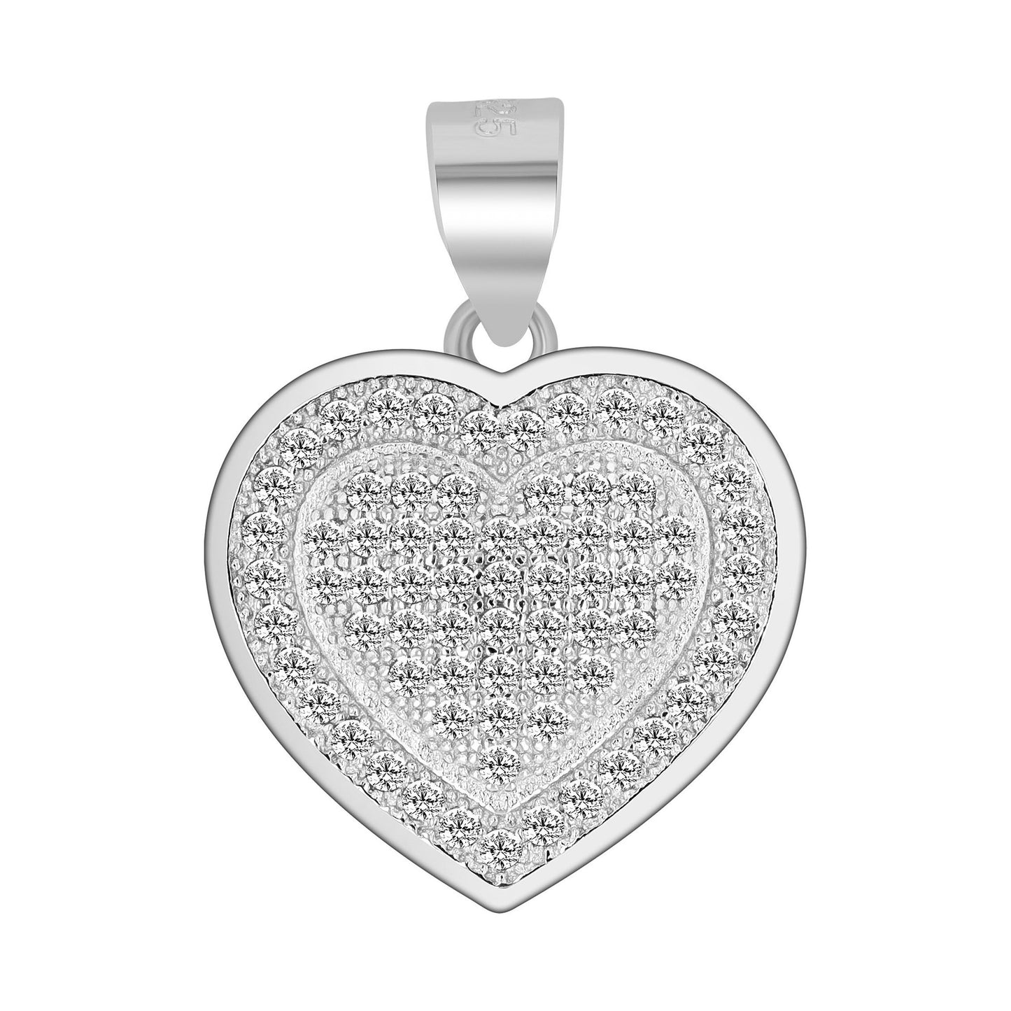 Damen Anhänger – Herz Herzanhänger aus 925 Silber mit Zirkonia