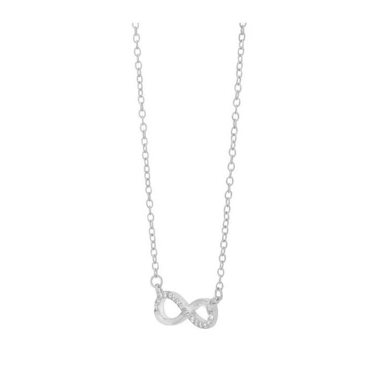Damen Halskette – Unendlichkeitszeichen aus 925 Silber mit Zirkonia 43 cm