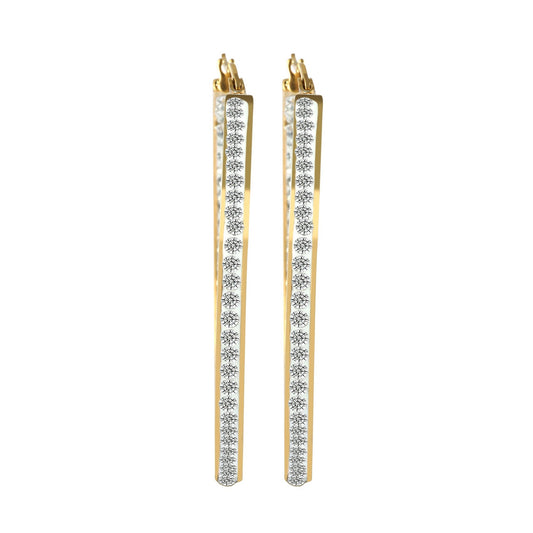 Damen Ohrringe – Creole aus Edelstahl mit Strass Steinchen