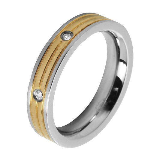 Damen Ring aus Edelstahl mit Zirkonia