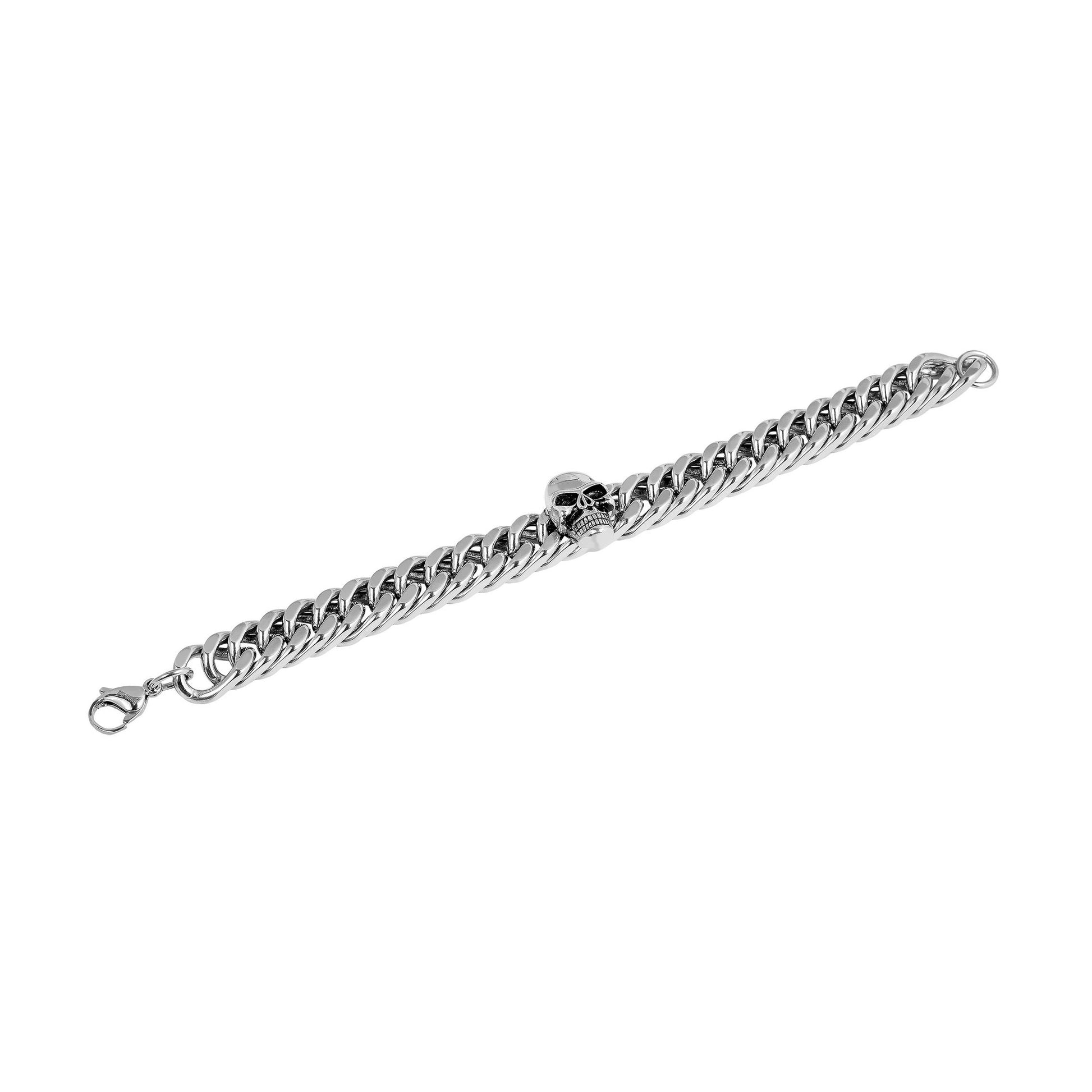 Unisex Armband – Panzerarmband Totenkopf aus Edelstahl 22 cm