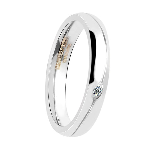Damen Ring aus Edelstahl mit Strass Steinchen