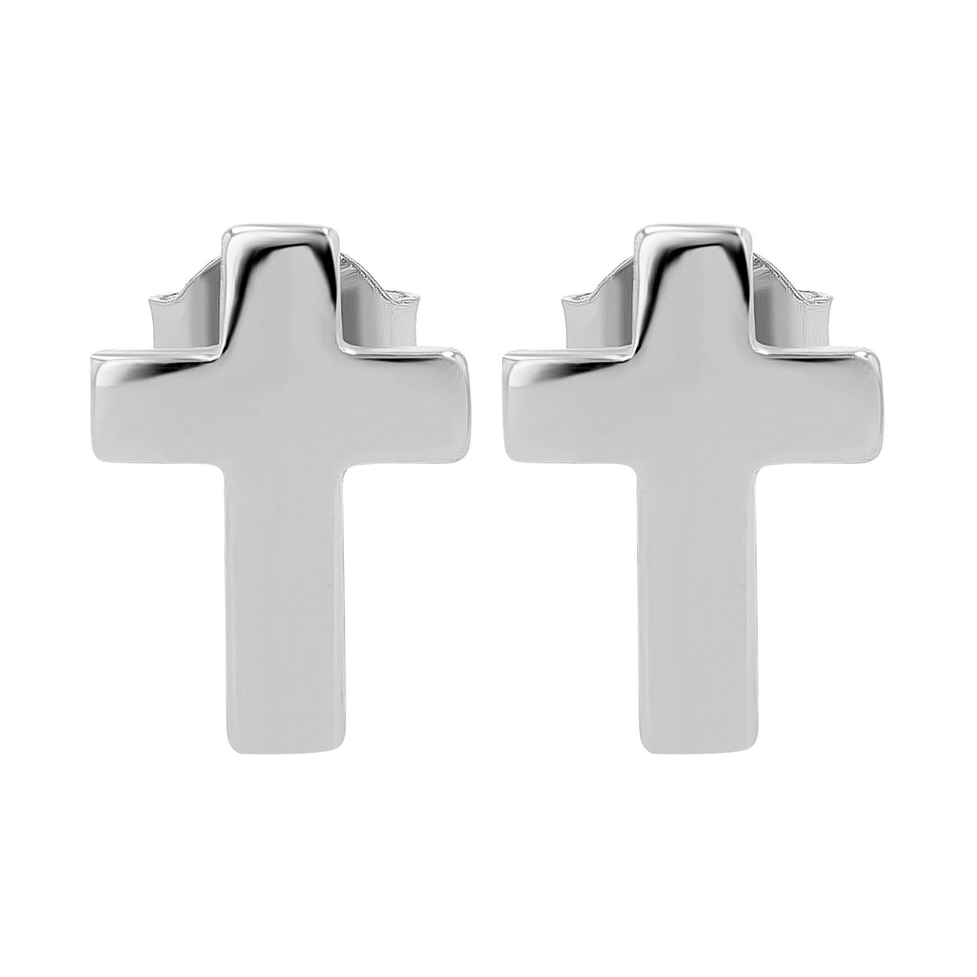 Damen Ohrringe – Ohrstecker Kreuz aus 925 Silber