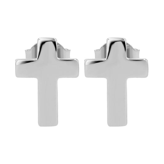 Damen Ohrringe – Ohrstecker Kreuz aus 925 Silber