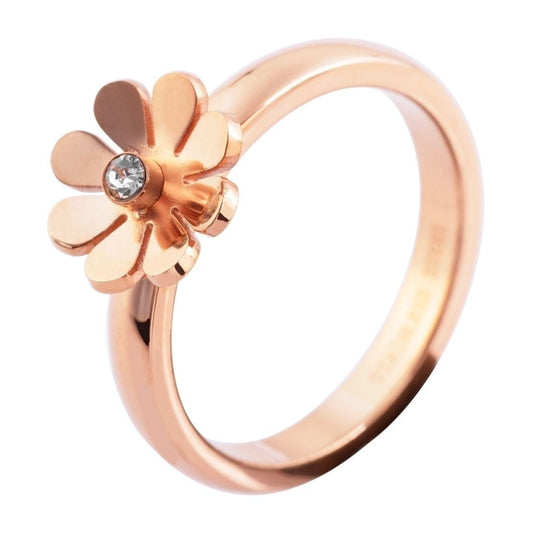 Damen Ring aus Edelstahl mit Strass Steinchen