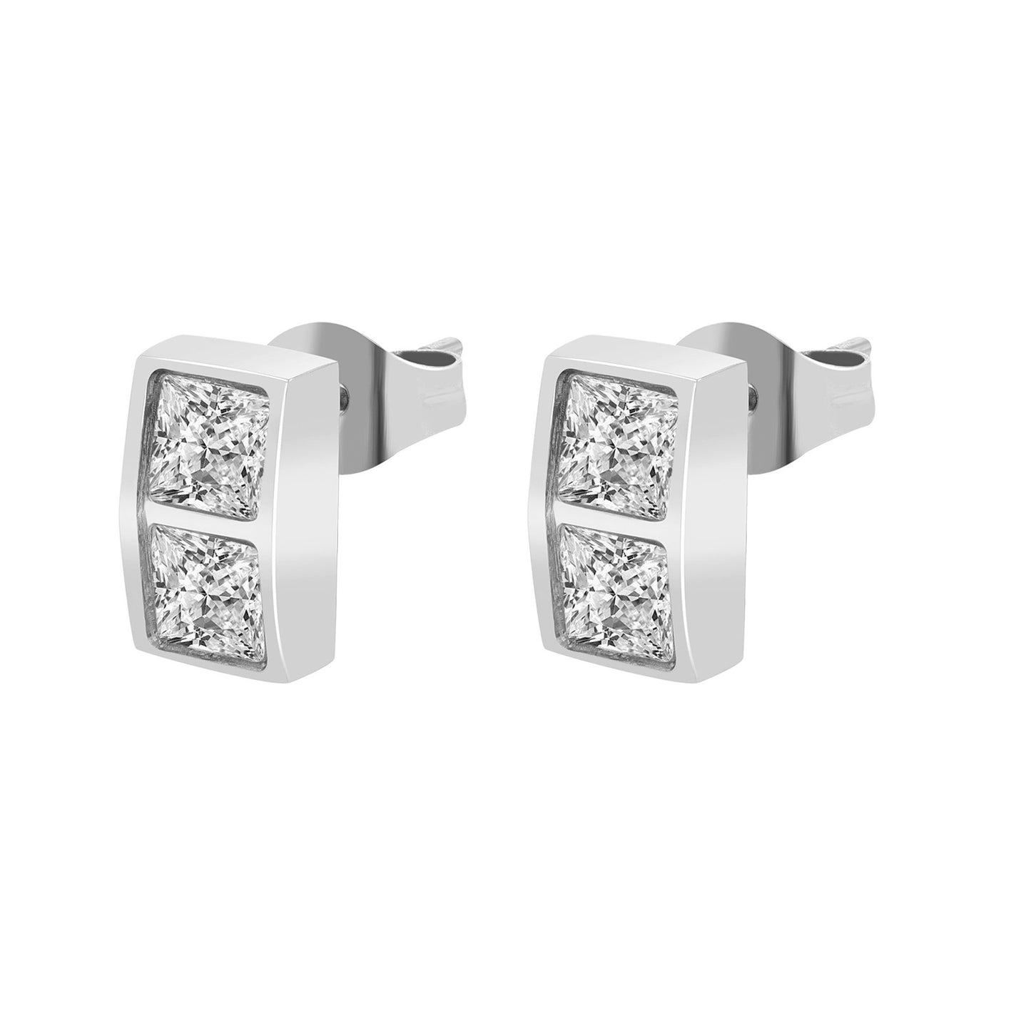 Damen Ohrringe – Ohrstecker aus Edelstahl mit Strass Steinchen