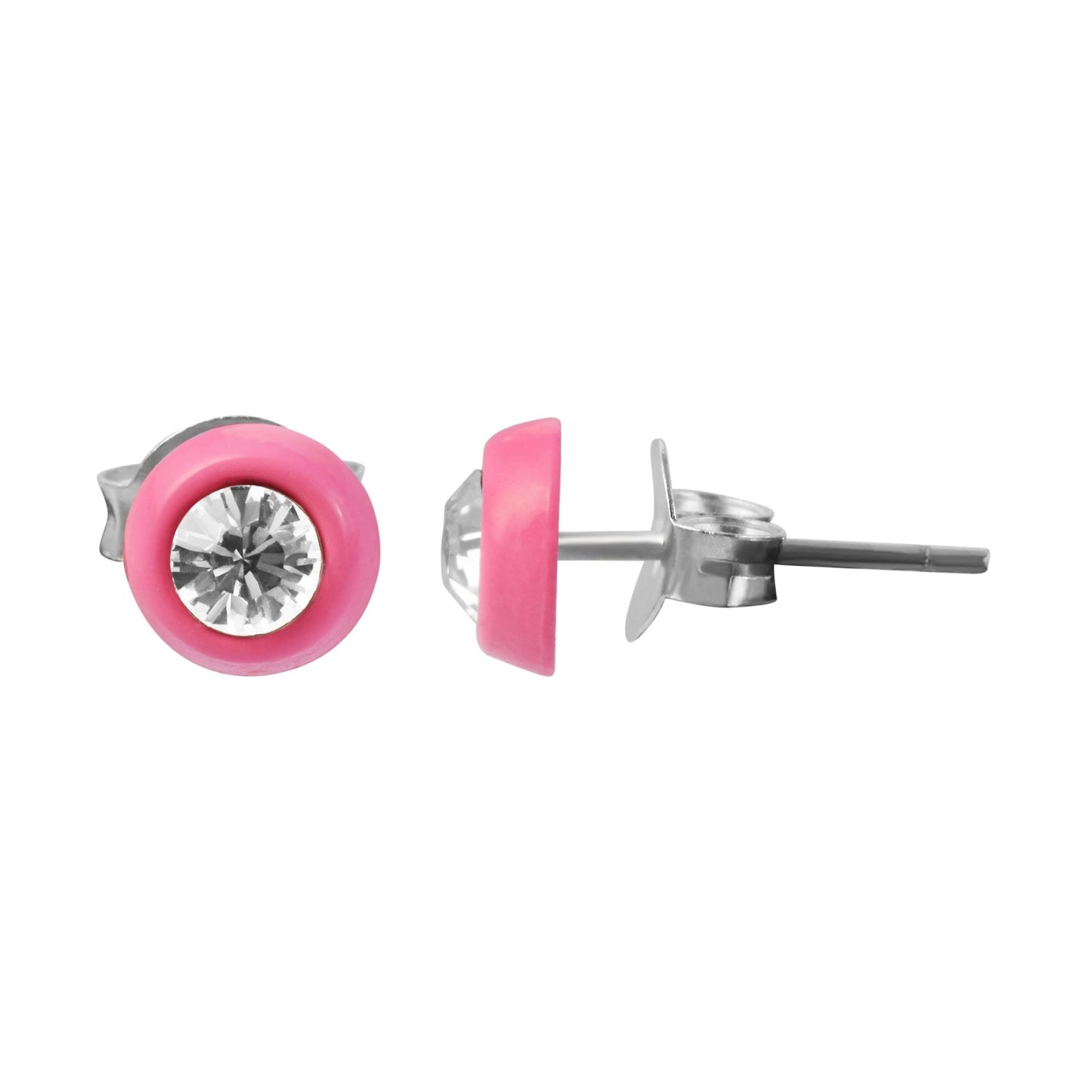 Mädchen Ohrringe – Ohrstecker aus 925 Silber mit Strass Steinchen