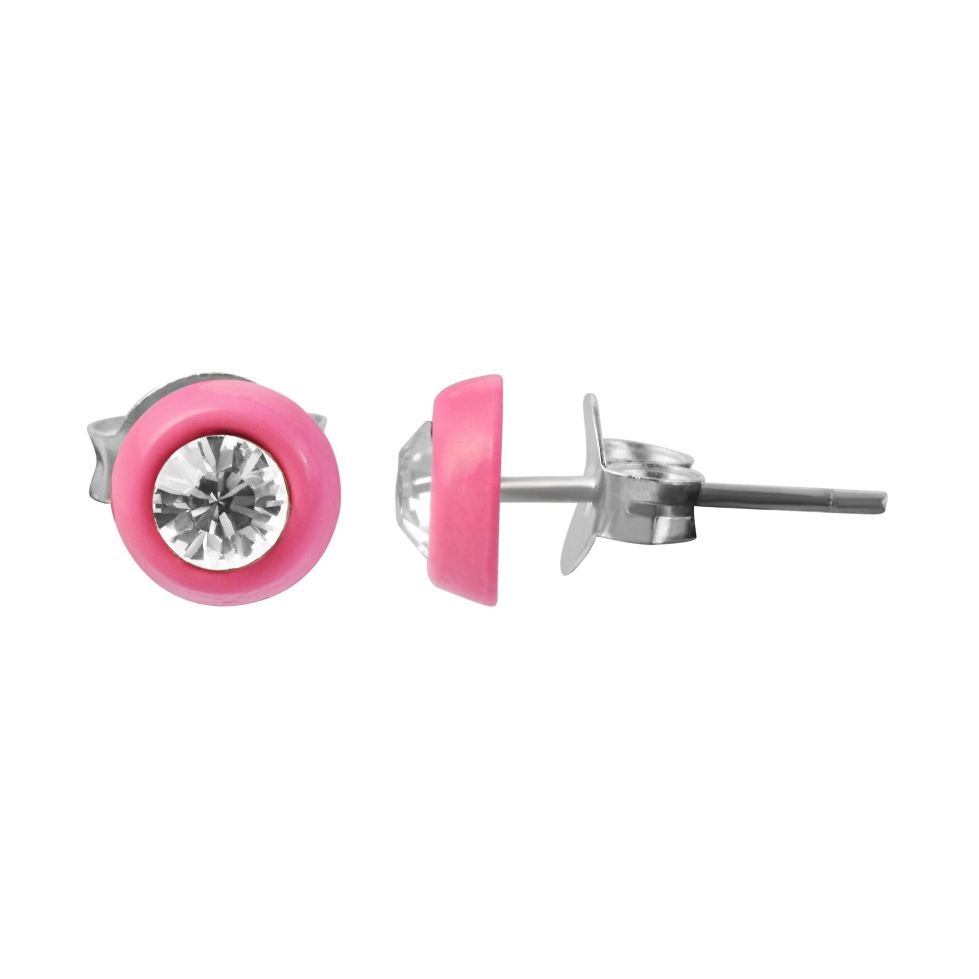 Mädchen Ohrringe – Ohrstecker aus 925 Silber mit Strass Steinchen