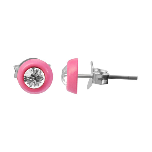 Mädchen Ohrringe – Ohrstecker aus 925 Silber mit Strass Steinchen