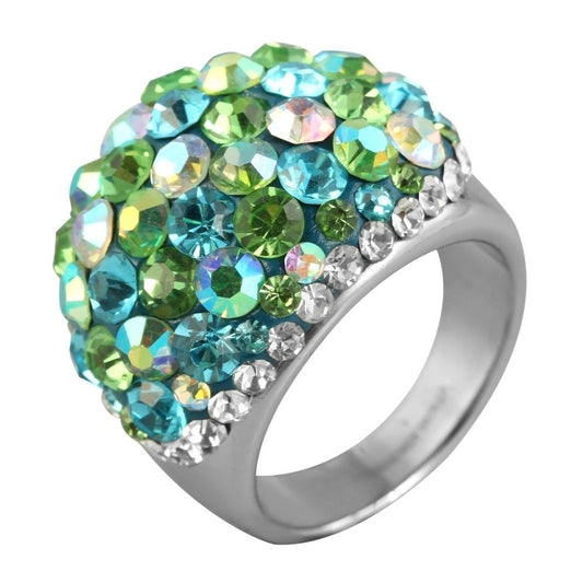 Damen Ring aus Edelstahl mit Strass Steinchen