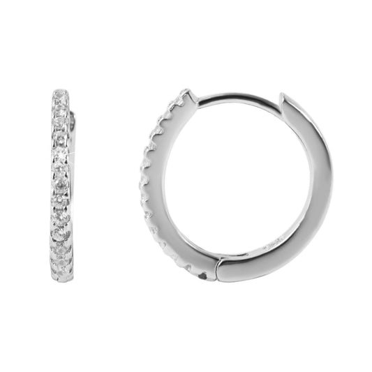 Damen Ohrringe – Klappcreole aus 925 Silber mit Zirkonia