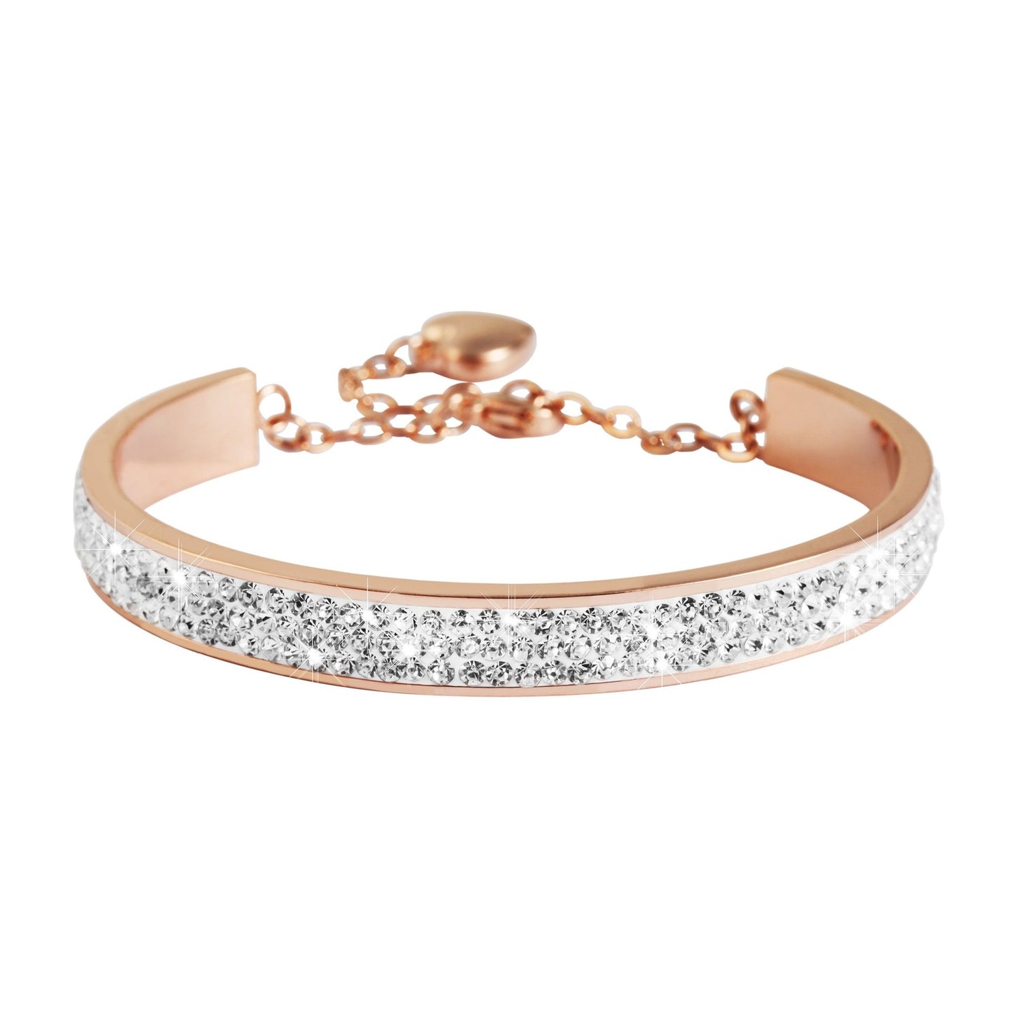 Damen Armband – Armreif aus Edelstahl mit Zirkonia Ø 6,5 cm cm