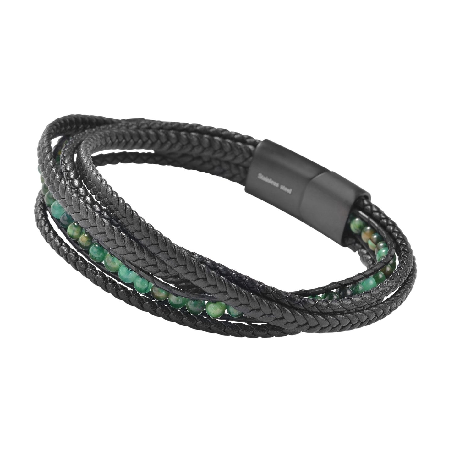 Unisex Armband – Lederarmband aus Leder mit Tigerauge 19 cm