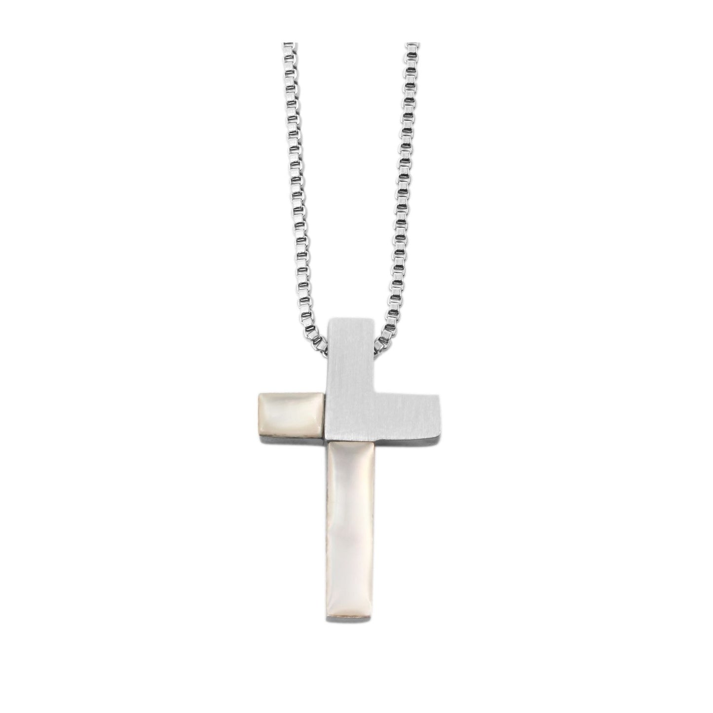 Damen Halskette mit Anhänger – Kreuz aus Edelstahl