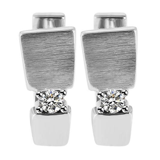 Damen Ohrringe – Klappcreole aus 925 Silber mit Zirkonia