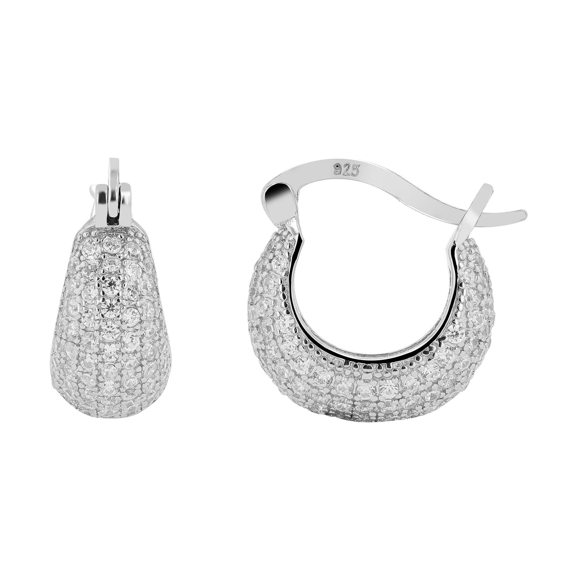 Damen Ohrringe – Creole aus 925 Silber mit Zirkonia