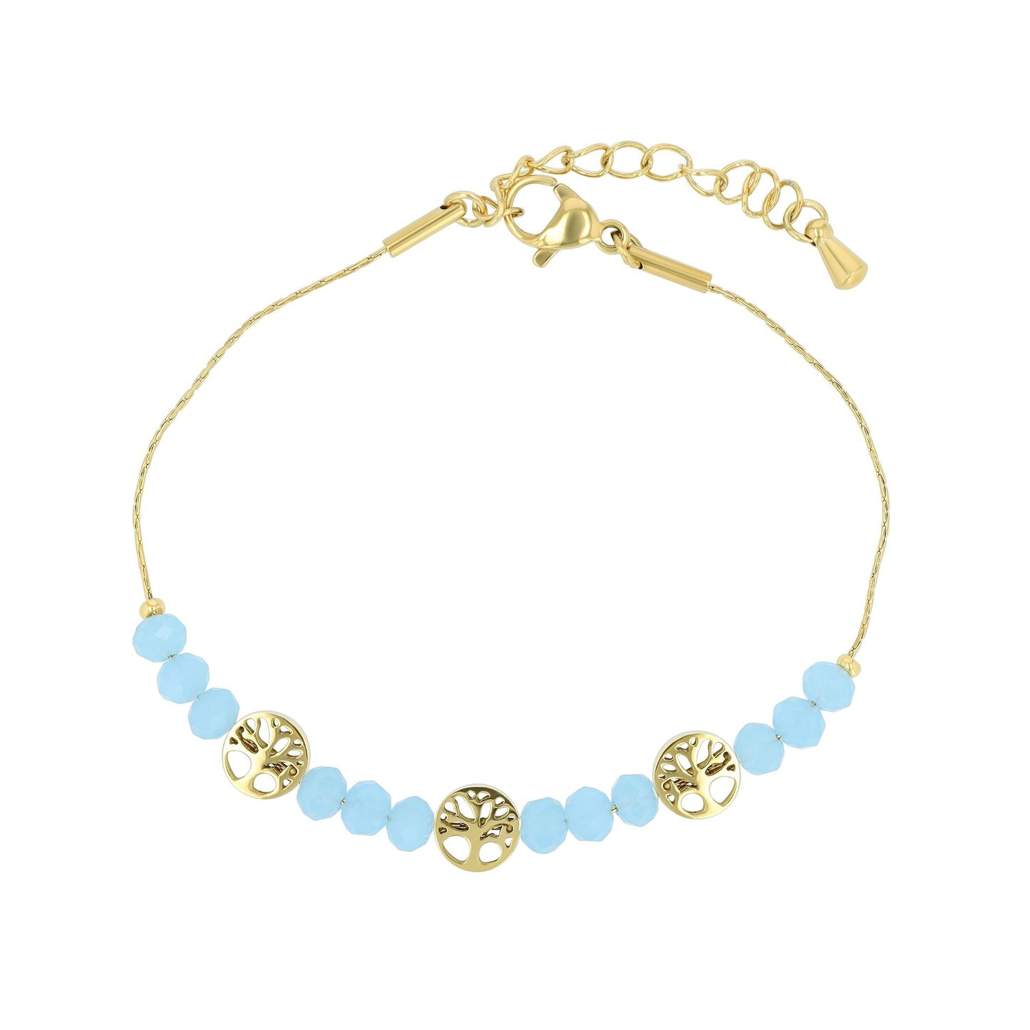 Damen Armband – Lebensbaum aus Edelstahl mit Perle 16,5 cm