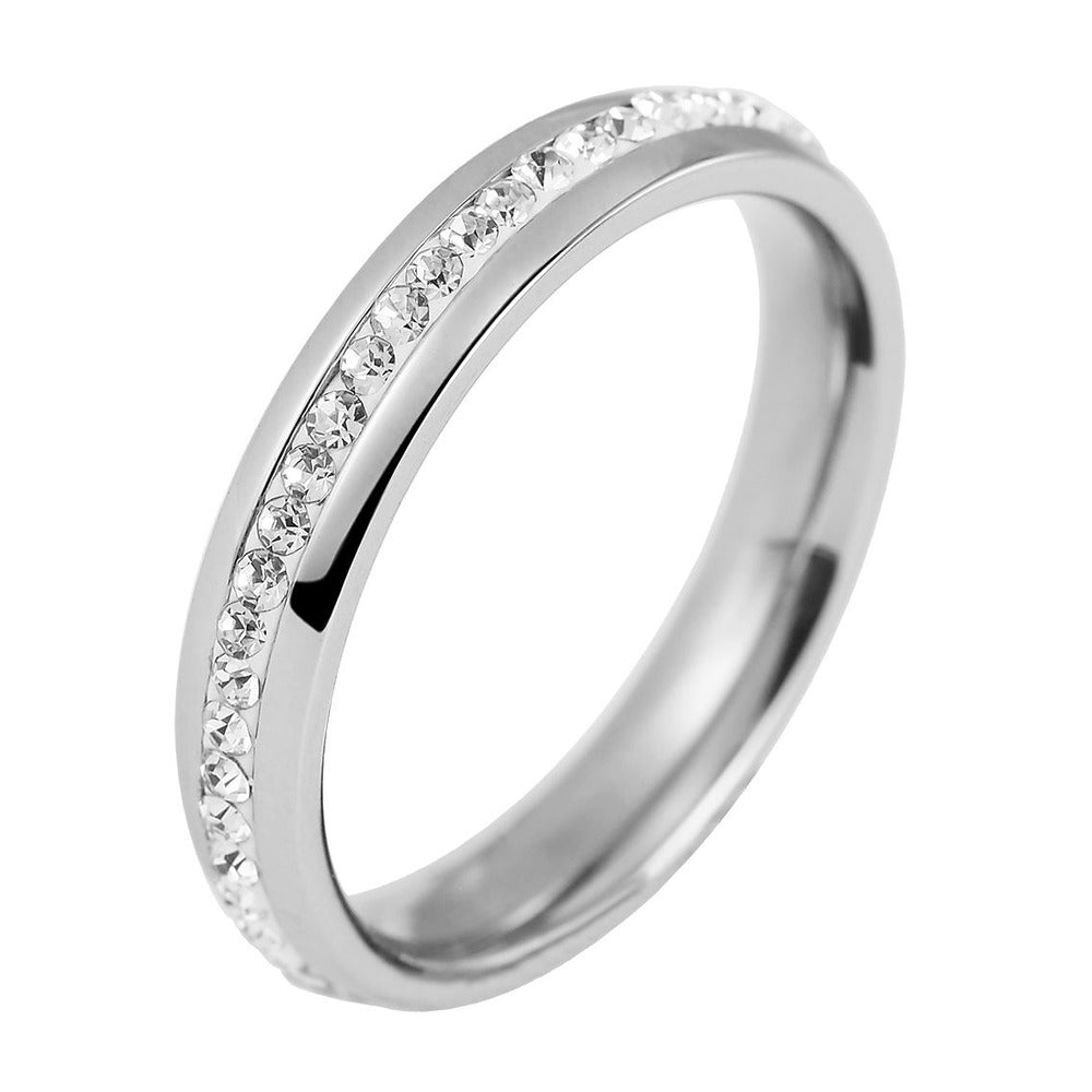 Damen Ring aus Edelstahl mit Strass Steinchen