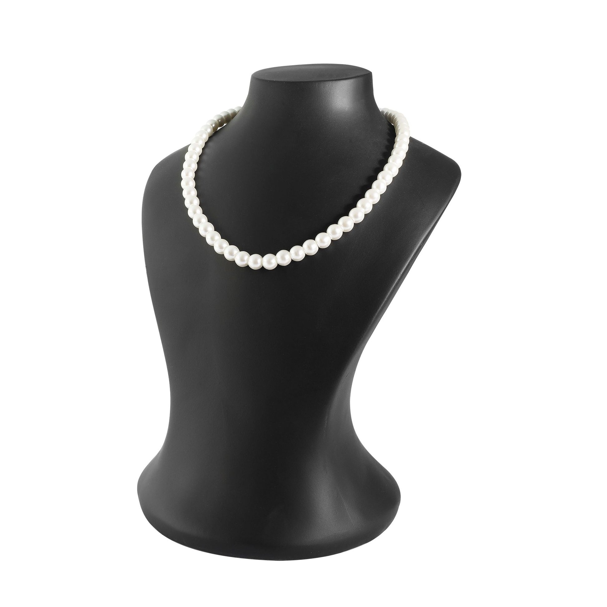 Damen Halskette aus Glas mit Perle 45 cm