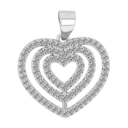 Damen Anhänger – Herz Herzanhänger aus 925 Silber mit Zirkonia