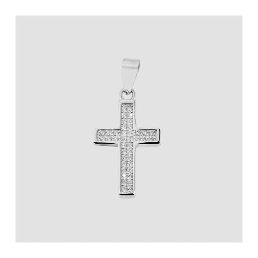 Damen Anhänger – Kreuz Kreuzanhänger aus 925 Silber mit Zirkonia