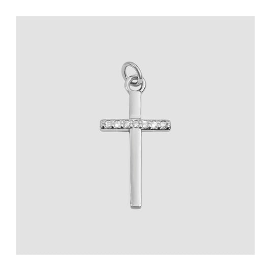 Damen Anhänger – Kreuz Kreuzanhänger aus 925 Silber mit Zirkonia