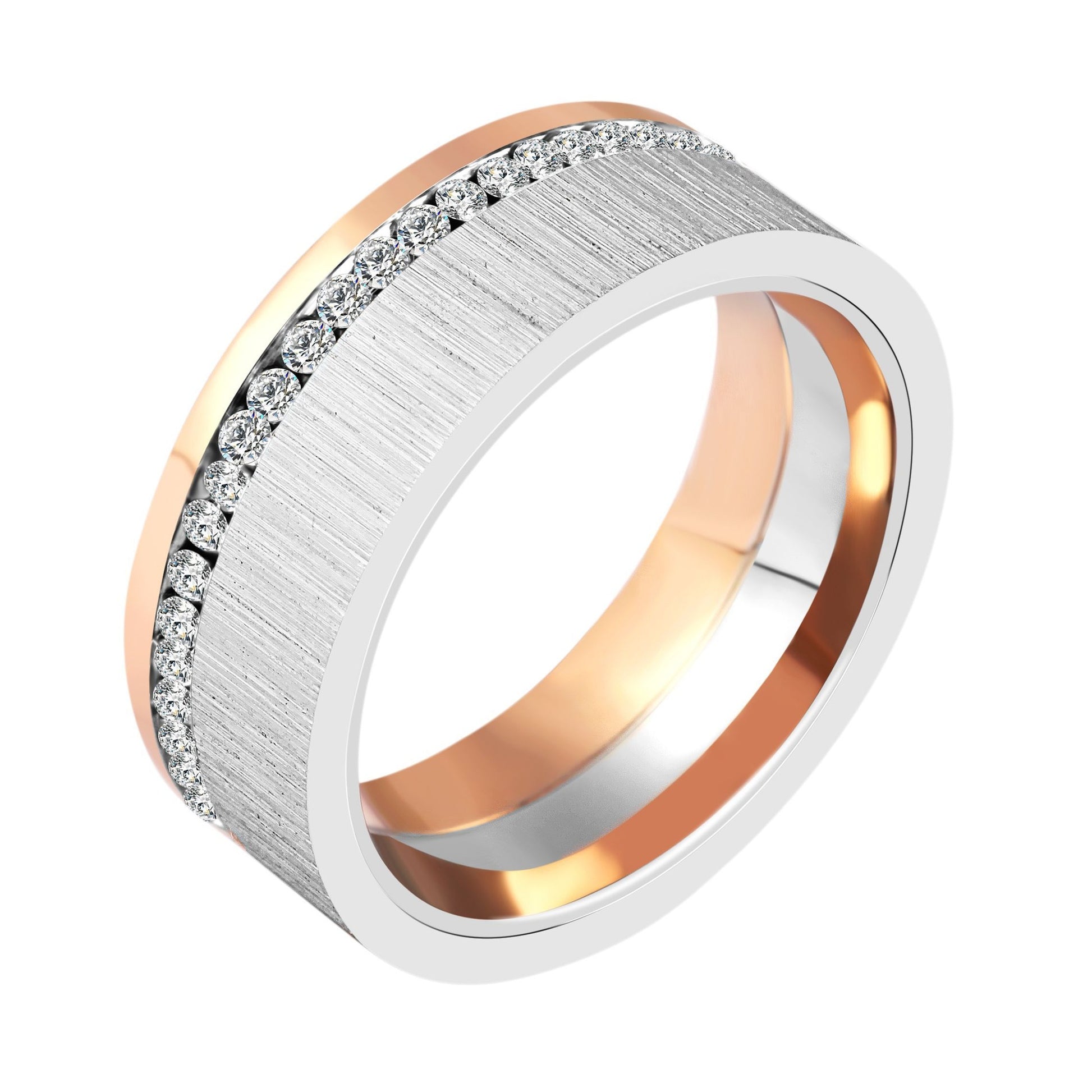 Damen Ring aus Edelstahl mit Strass Steinchen